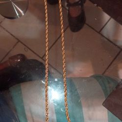 14k Gold 20" Rope Chain Necklace 