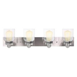 (USED) Nuk3y Vintage Bathroom Vanity Light Fixture (Brushed Nickel, 4 Light)

