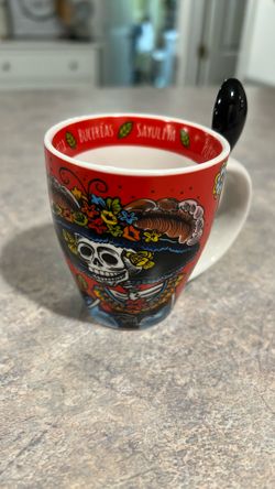 DÃa de los Muertos Mug with Matching Spoon