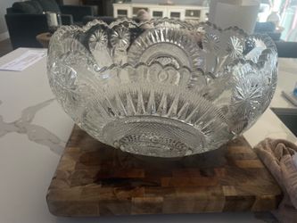 Glass Punch Bowl with 11 Cups