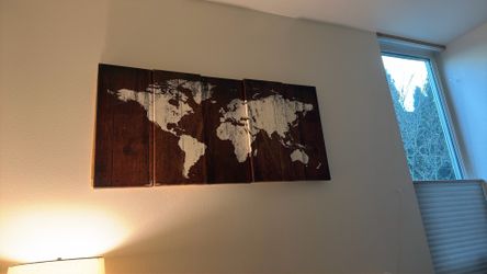 World Map 5 Canvases