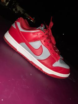 Nike dunks, red and gray