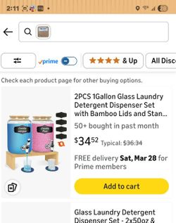 2PCS 1Gallon Glass Dispenser 