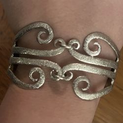 Silver Plated Antique Fork Bracelet - 1910 Orange Blossom Pattern Unique Jewelry
