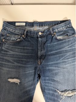 Authentic ZARA High-Waisted Ripped Distressed Straight Leg Jeans - Size US 10 / EUR 42
