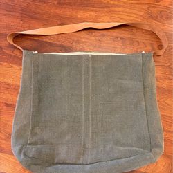 Green  16”x20” Karma Cloth Bag with Leather Shoulder Strap