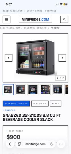 GNABZVD BB-210DS 8.8 CU FT BEVERAGE COOLER BLACK worth $900