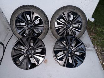 4 Honda Accord OEM wheels + 2 Yokohama tires 215 / 50 / 17