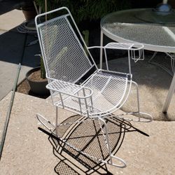 MCM Salterini Wrought Iron Rocking Chair Vintage Mid Century Modern Patio Furniture RARE