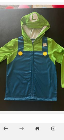 BOY'S SUPER MARIO NINTENDO-LUIGI FULL ZIP JACKET -NEW SZ 6, 7, OR 8 