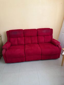 Red 3-Seat Sofa
