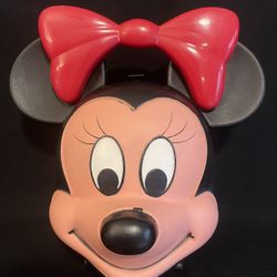 Vintage Walt Disney Minnie Mouse Head Plastic Lunch Box by Aladdin 