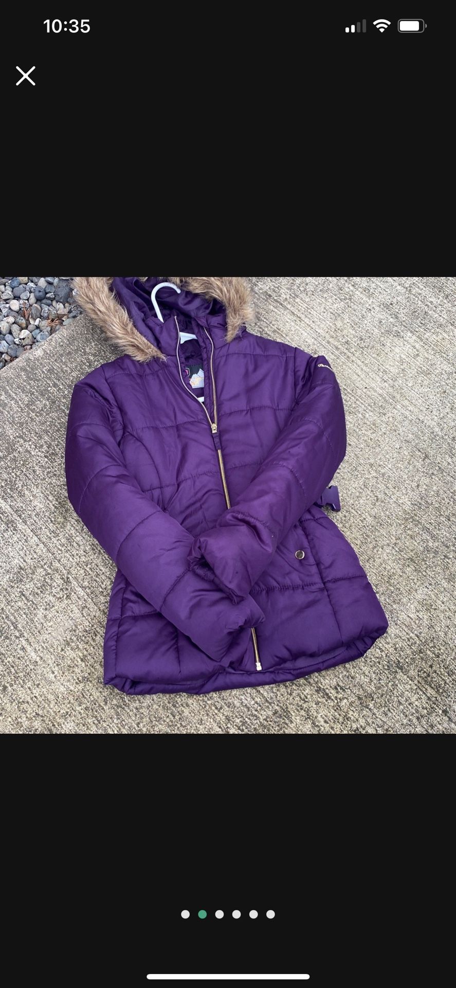Girls Hoodie Jacket Size 16 Perfect For Winter Outdoors Purple Color