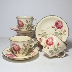 Royal Swan Pink Roses Teacups