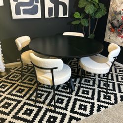 Black Round Modern 5 Pc Set