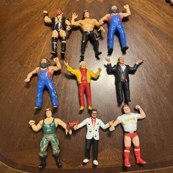 vintage 1980s LJN WWF Wrestling Superstars Rubber action figures 8” Lot Of 9