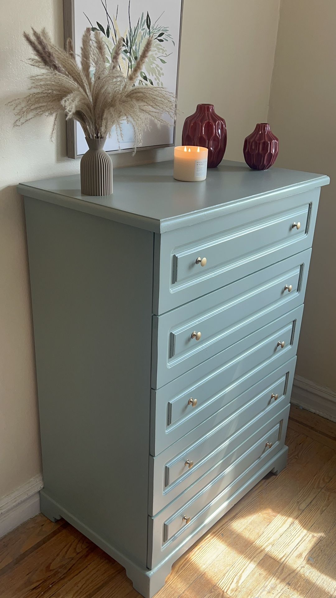 SOLID WOOD Tall Boy Chest Of Drawers Bedroom Dresser Home Furniture 9-drawer Dresser