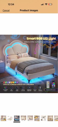 🛏️ Twin Size LED Kids Bed Frame – $100