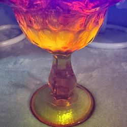 Fenton Amberina Cadmium Pedestal Candy Dish