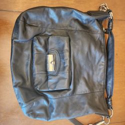 USED Authentic Coach Kristin Leather Black Hobo Shoulder Handbag

