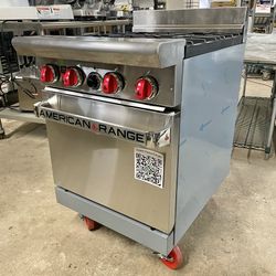 American Range ARGF-4 Commercial Oven – 4 Burner Gas Range