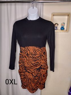Zebra Print Rushed Dress Plus Size (0XL) $5