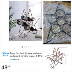 NEW Modern Design Countertop Tabletop Wine Rack Wine Holder - 6 Bottle Holder for Wine Storage, Black 
Similar 