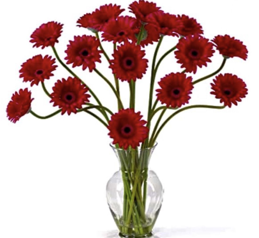 Artificial Plants Fake Flowers 🌸 Daisies in Glass Vase MSRP $69.99 PLUS TAX