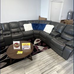 NEW COMFY MADRID GRAY RECLINING SECTIONAL SOFA SET ON SALE NOW ONLY $1499! SAME DAY DELIVERY 🚚. NO CREDIT NEEDED FINANCE AVAILABLE ☎️💰