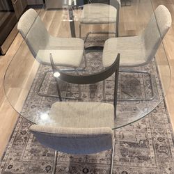 CB2 Orrin Dining Table + 4 IKEA Lustebo Chairs