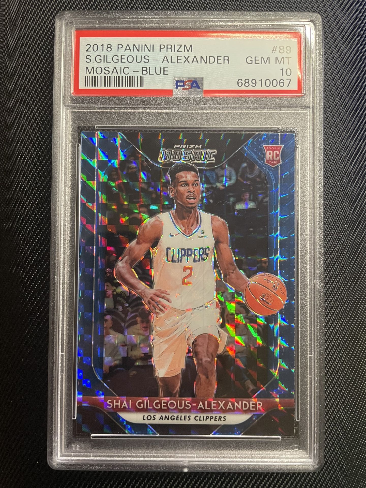 2018-19 Shai Gilgeous Alexander SGA Rookie Prizm Mosaic Blue [PSA 10]