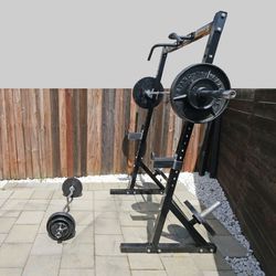 (7ft H, 4.5ft W, 3 ft D) Powertec Squat Rack $250 (Other Items  Are Available Separately) 