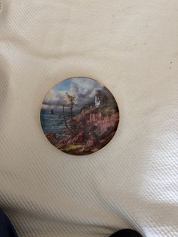 Danbury Mint God Bless America Lighthouse Porcelain Collector Plate Vintage