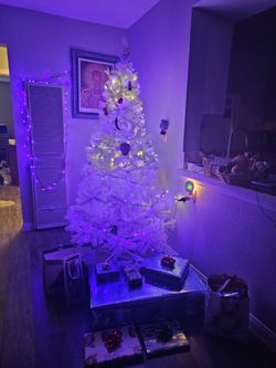 White synthetic Christmas Tree (used one time)