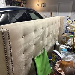 Tan Suede Headboard 79x55