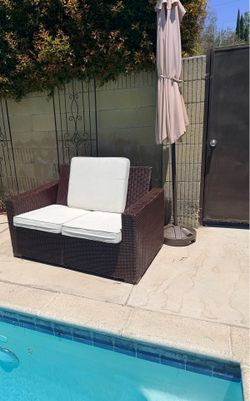 Brown patio furniture  couch