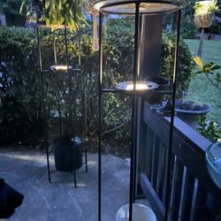 “2” 66 Inch Tall Circular Rod Iron Plant Stands