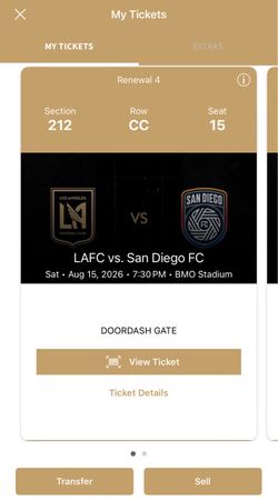 LAFC vs San Diego FC MLS Ticket