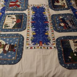 Snowman-Themed Tablecloth and Placemats