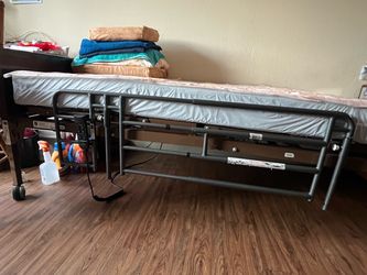 Full Electric Adjustable Home Care Bed with Rails & Mattress