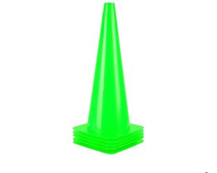 [6 Pack] 18 inch Traffic Cones, Safety Road Parking Cones,Agility Field Marker Cones for Soccer Basketball Football Drills Training, Outdoor Sport Act