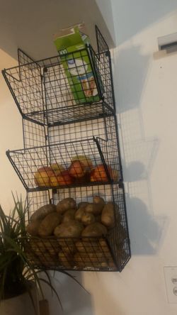 3-Tier Wall-Mounted Wire Storage Baskets