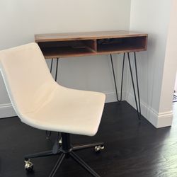 Small Desk and Rolling Chair