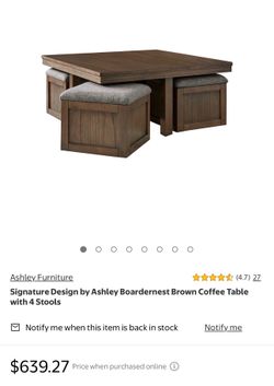 Coffee table 4 chairs w storage