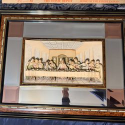 Beautiful Large Bas Relief Last Supper Great Colors