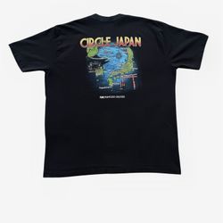 Princess Cruises Circle Japan vintage black graphic beach T shirt Size XL
