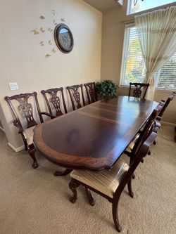 8-Piece Wood Dining Set (Table + 8 Chairs) – $300 OBO