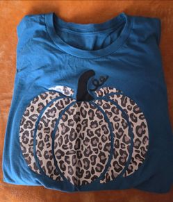 Leopard pumpkin short sleeves t shirt