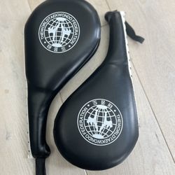 Taekwondo Double Kick Pads Black And White (Set of 2) – Durable & Lightweight