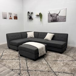 Gray Sectional Modular Couch - Free Delivery 